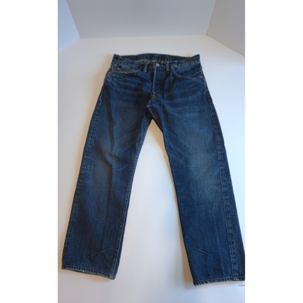 RRL Double RL Low Straight Japan Woven Selvedge Denim Jeans Blue 32x30 - Picture 2 of 16